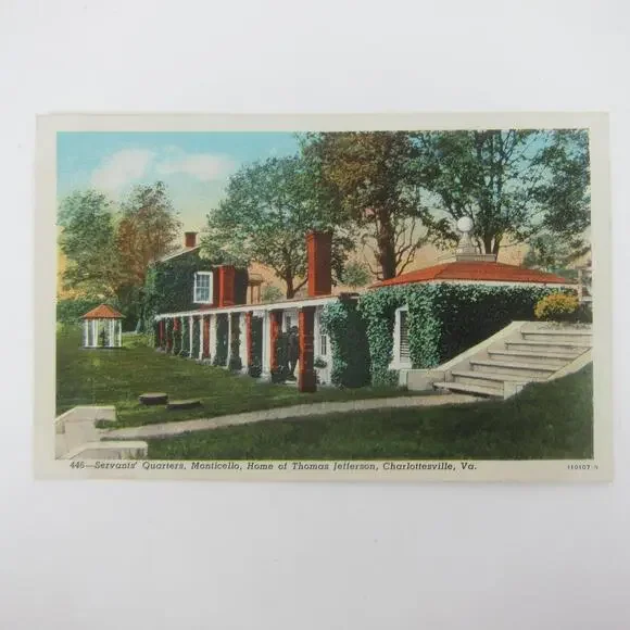 Vintage Postcard Charlottesville Virginia Jefferson Monticello Servants Quarters - Picture 6 of 15